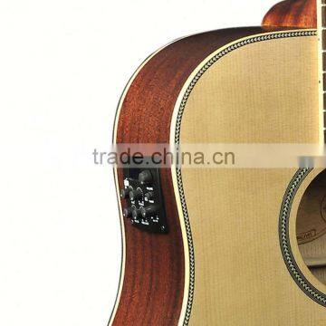 China Musical Instrument 41" Inlay Rattan Acoustic Electric Guitar photo-5