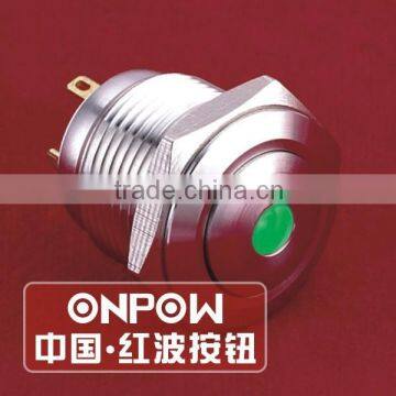 ONPOW 16mm Dot illuminiated Momentary Domed Head INOX Metal Push Button Switch (GQ16B-10D/J/G/2.8V/S) CE, RoHS