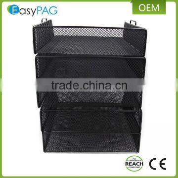 Good Flanging School / Office Mesh Desk Supplies Organizer 5 Tier Wall Mounted File Holder Magazine Rack photo-5