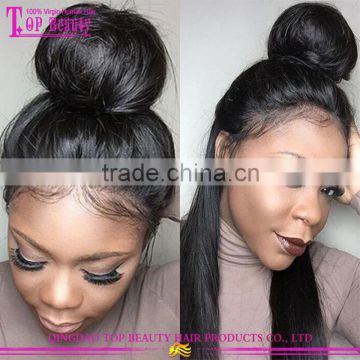 Factory Price 100% Brazilian Virgin Remy Human Hair Free Style Updo High Ponytail Full Lace Wig