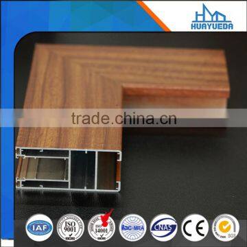 Sliding windows wood-grained extruded aluminum profiles with low price