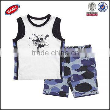 Newest Fashion Children's Army t Shirts of Top and Shorts Sets China