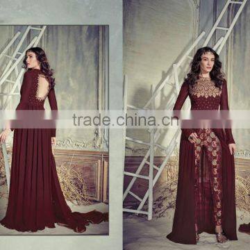 Capricious Maroon Georgette Designer Anarkali Suit/Buy Online Designer Anarkali Suits