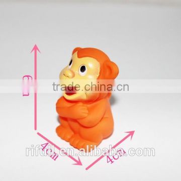 Custom 100% food grade silicone rubber monkey bath toy with squeaker