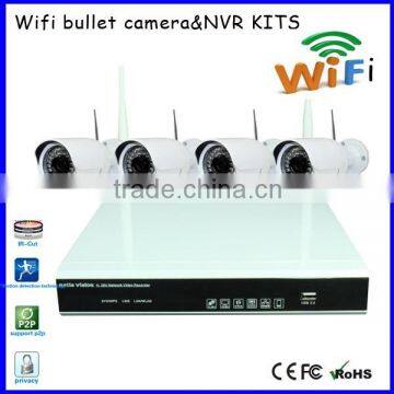 WiFi ip camera and nvr 4ch wireless home security camera kit full hd 720p onvif