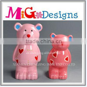 Big And Small Decorative Ceramic Bear Saving Bank