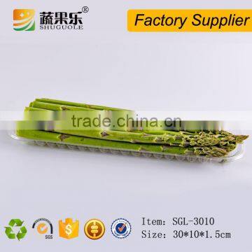 Disposable plastic blister asparagus packing tray