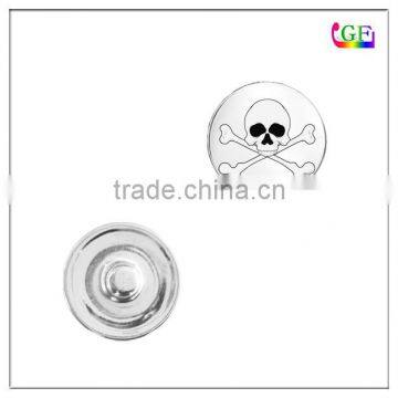 Skull and Crossbones Interchangeable Snap Charm