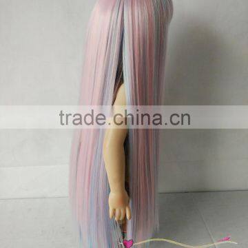 American Girl Doll Wig Dreaming Rainbow Pink Straight Soft Synthetic Hair Wig photo-2