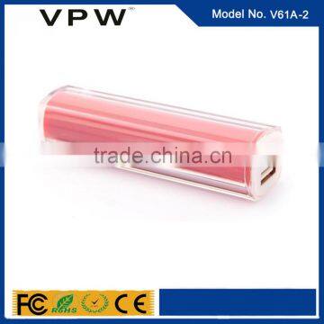 2016 New Design Portable Charger Pocket Colorful 2600mAh Lipstick Power Bank photo-2