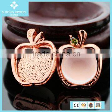 Rose Quartz Apple Shaped Pendant Jewelry Wholesale of 2015 Valentine Gift