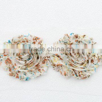 printed silk chiffon fabric fancy hair accessories for women