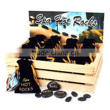 Spa Hot Rocks w/wooden display