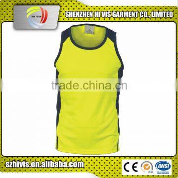 high quality china maded custom polyester yellow breathable mens singlet