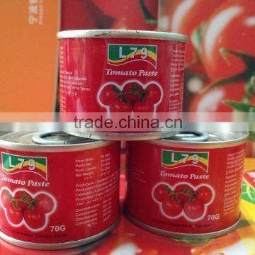 manufacturer 28%-30% natural canned china tomato paste 70g tin factory double concentrated