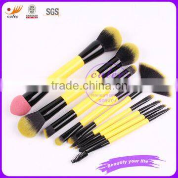 9 Pcs Yellow Double-end Cosmetics Brush Set