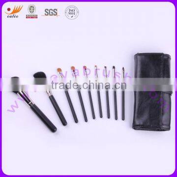 9pcs makeup brush travel set with copper ferrule