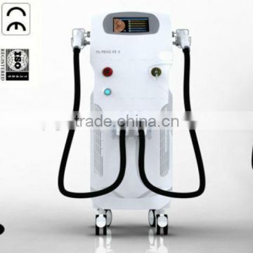 Improve Flexibility Professional Two-Handle Hair Removal Portable E-light Machine With RF + IPL