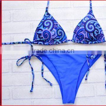 2017 Newest blue sea wave print sexy bikini models CK377
