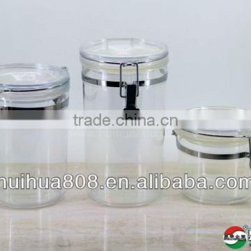 sealed plastic storage jars