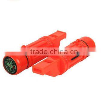 5 in 1 Multifunction Survival Whistle With Compass Fire Flint Mirror photo-2