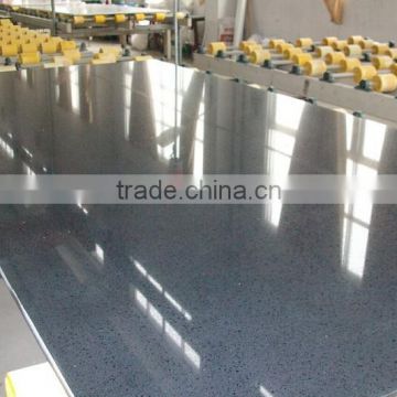 China quartz manufacturer pure black quartz stone slabs