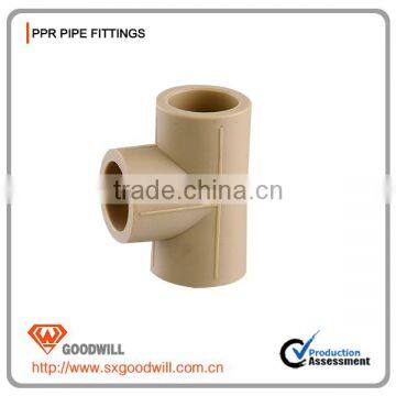 China Manufacturer PPR Pipe Fitting Grey Tee With Plastic Mateial