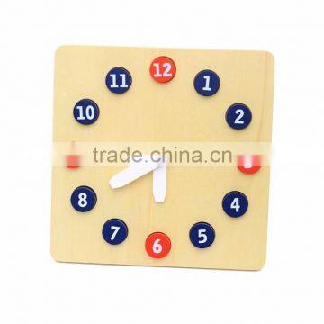 Educational Wooden Toy Professional Montessori Material Basswood Activity Clock photo-2