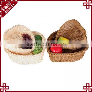 S&D Handmade Poly Rattan Washable Wicker Durable Heart Shape Empty Storage Basket for Fruit Vegetables Gift and Flower photo-4