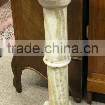 Top Quality WHITE ONYX COLUMNS PILLARS CARVED TOP photo-6