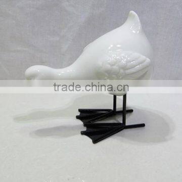 Ceramic white shiny goose decor wholesale