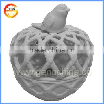 2014 white ceramic bird cage candle holder for home decor