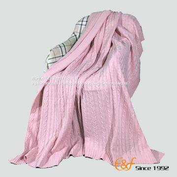 Classic Cable Acrylic Knitted Throw Blanket photo-1
