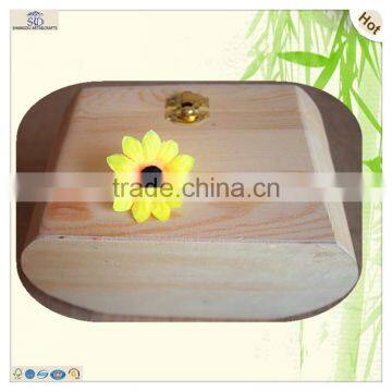Large Hinge Lid Oval Gift Pine Wooden Popcorn Boxes photo-4