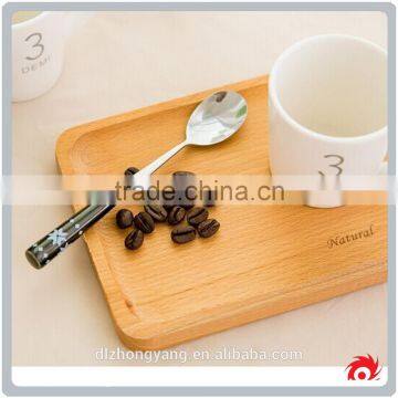Wood Rectangle Sculpture Flower Coffee Tea Dessert Food Serving Plate Tray photo-3