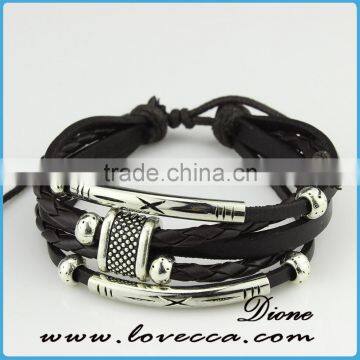 New Design Handmade Men Long Braided Genuine Leather Bracelet photo-6