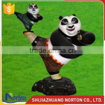 Life size fiberglass kungfu Panda sculpture for sale NTRS-083LI