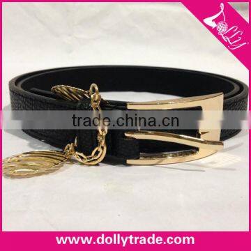 107cm Black Trendy Gold Metal Universal Waist Belts