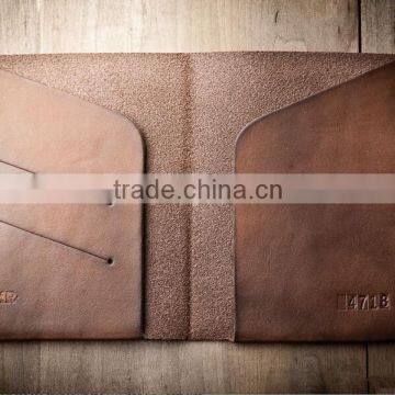 Dark Brown Genuine Cow Hide Leather Holder for Passport photo-3