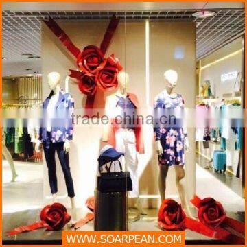 Customized Decorative Red Metal Rose Flower photo-6