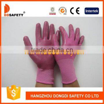 DDSAFETY With 5Years Experience Nylon Shell Violet Nitrile Glove