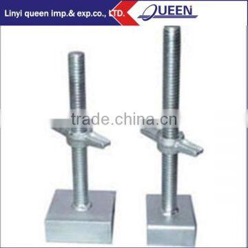 38X600MM Threaded Adjustable Scaffolding Screw Base Jack Adjustable Galvanized Base Jack