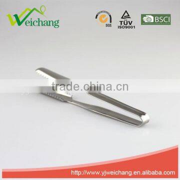 WCL593 Stainless Steel 6 inchs dentate locking Food Tong silver