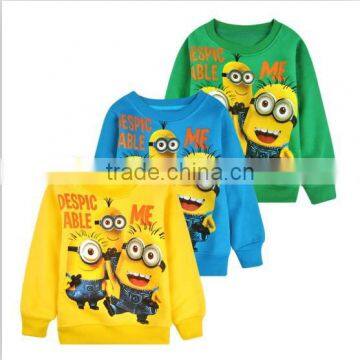 1pcs/lot 2015 despicable me 2 minion boys cartoon clothes girls nova children winter minions clothing casual kids hoodies