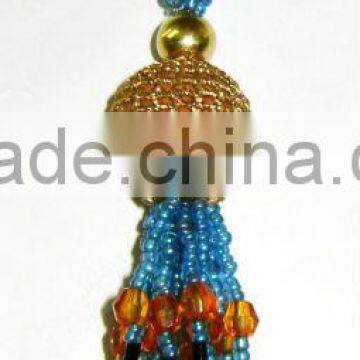 green Beaded Tassel BT404