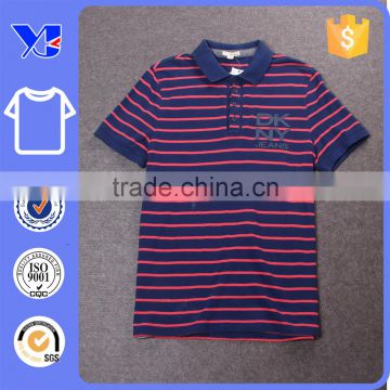 Summer short sleeves stripes yarn-dyed men polo cotton stripes t-shirt