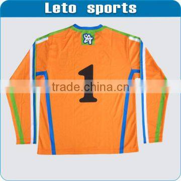 custom orange polyester long sleeve jerseys sublimation