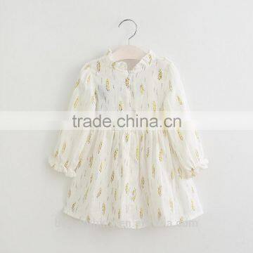 Baby's and Kids Clothing Wholesale Beautiful Girls Casual Flower Printing Ruffle Dresses photo-4