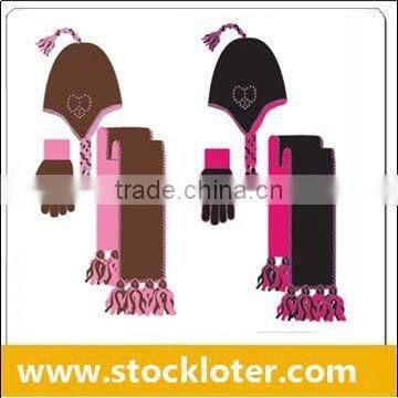 110907 Stock Scarf Hat Gloves Sets