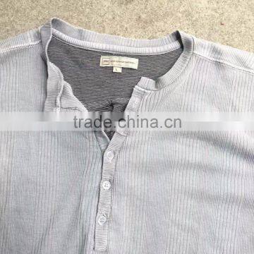 Men Button Cotton T-shirt Stock Apparel photo-3